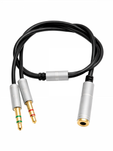 Орбита OT-AVC44 Серебро переходник аудио (гнездо 3,5 мм на 2 штекера Джек 3,5 мм) (УПАКОВКА 10шт)